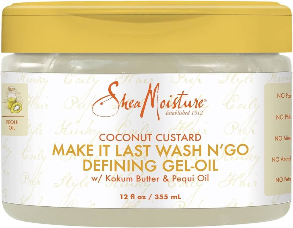 Shea Moisture Coconut Custard Make It Last Wash N' Go Defining Gel Oil 355ml