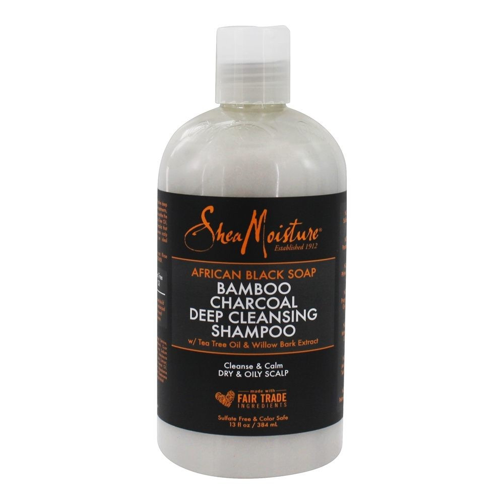 Shea Moisture African Black Soap Bamboo Charcoal Deep Cleansing Champú 348ml