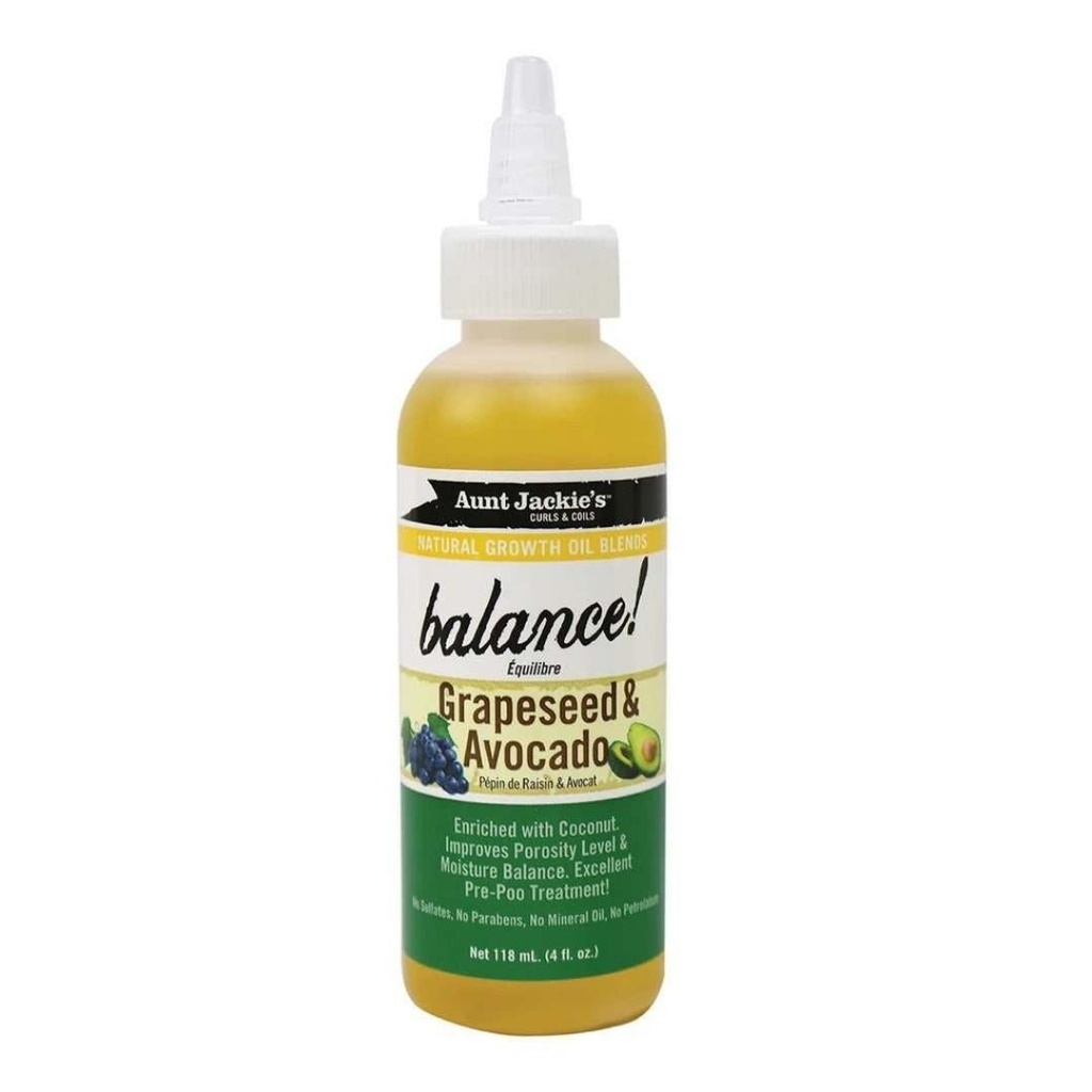 Aunt Jackie's Balance Grapeseed and Avocado Oil 118ml 